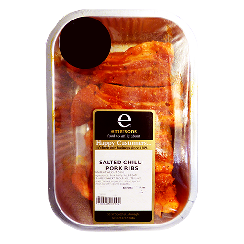 Salted Chilli Pork Belly Ribs 550g