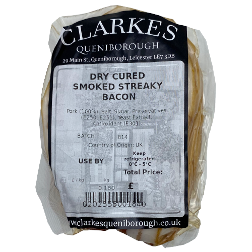 Clarkes Smoked Streaky Bacon