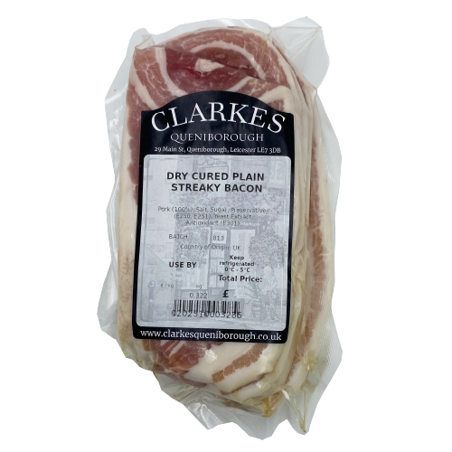 Clarkes Plain Streaky Bacon