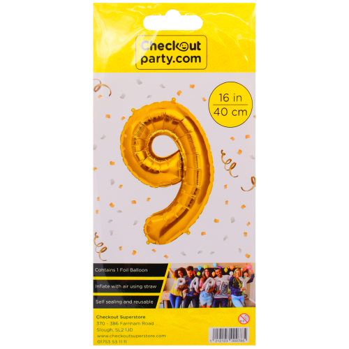 16" Air Gold Balloon -9 Checkout