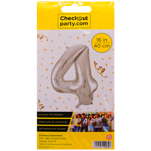 16" Air Silver Balloon- 4 Checkout