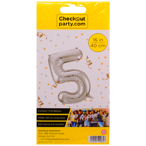 16" Air Silver Balloon- 5 Checkout