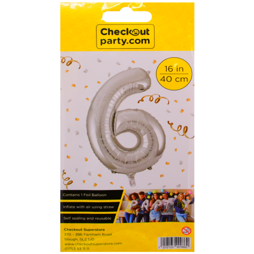 16" Air Silver Balloon- 6 Checkout