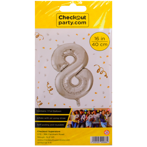 16" Air Silver Balloon- 8 Checkout
