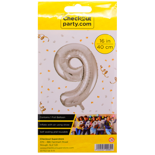 16" Air Silver Balloon- 9 Checkout